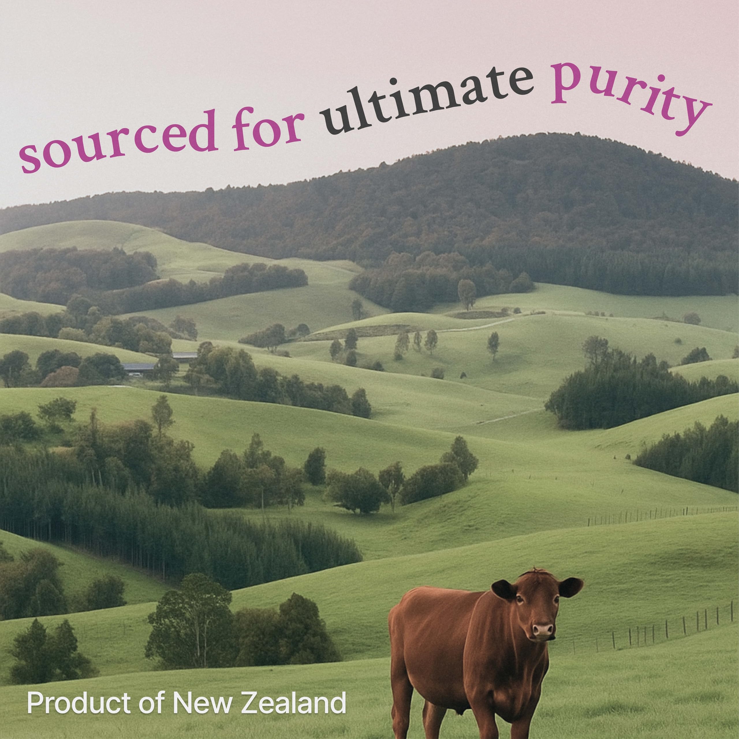 Packaging highlighting grass-fed New Zealand origin