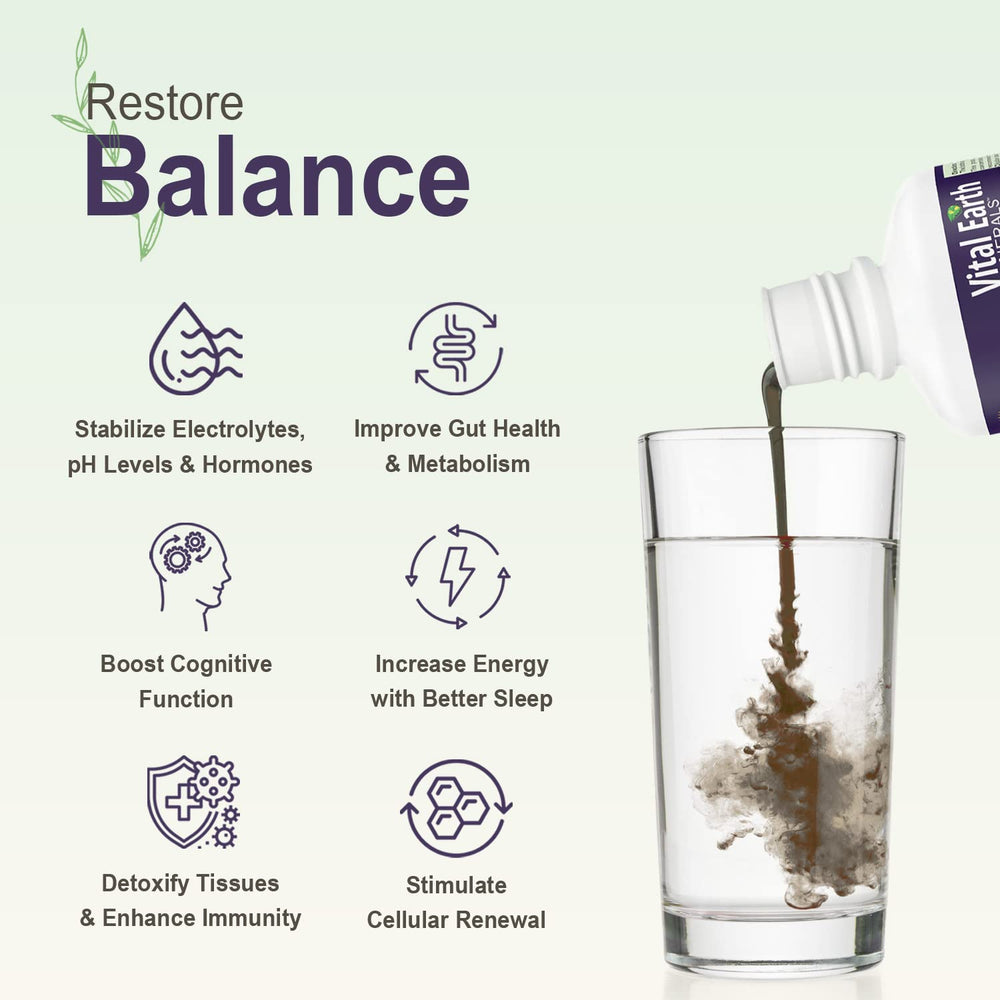 Vital Earth Minerals dissolving in water demonstrates effortless blending and hydration support.
