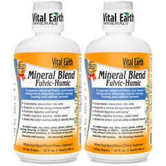 Vital Earth Fulvic Humic liquid 2-pack with 1 oz cup