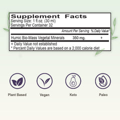 Illustration of 70+ trace minerals and electrolytes in Humic Minerals