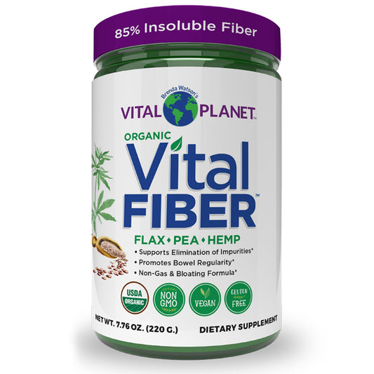 Vital Fiber Powder container with Vital Planet branding