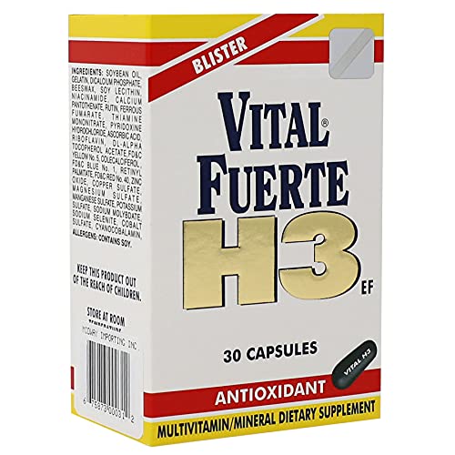 Vital Fuerte H3 vitamins and minerals ingredients