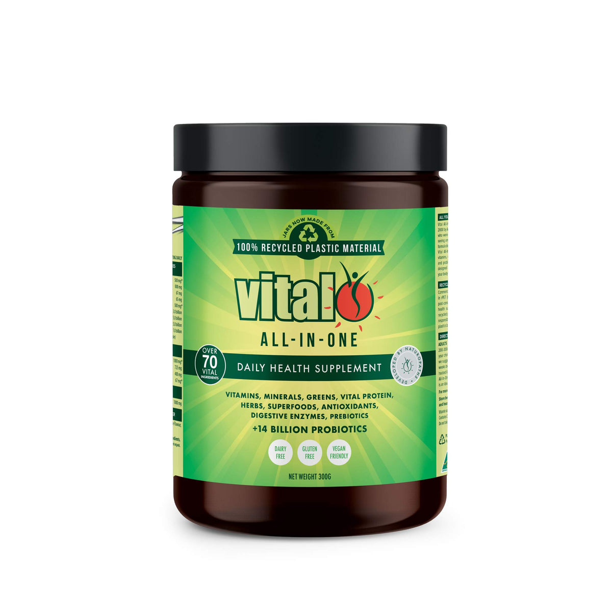 Vital Greens powder bottle front view