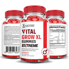 Gummy texture and serving of Vital Grow XL Extreme 2000MG Gummies