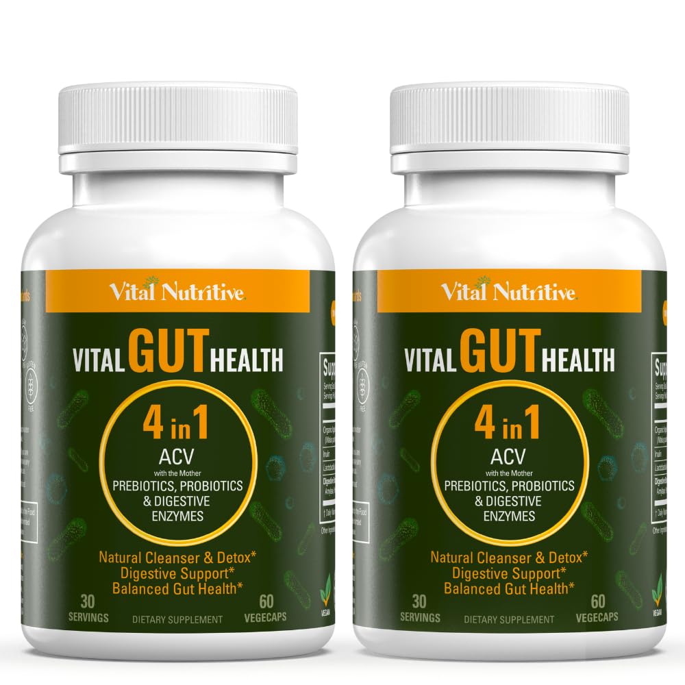 Vital Gut Health 4-in-1 Apple Cider Vinegar bottle with 60-day supply