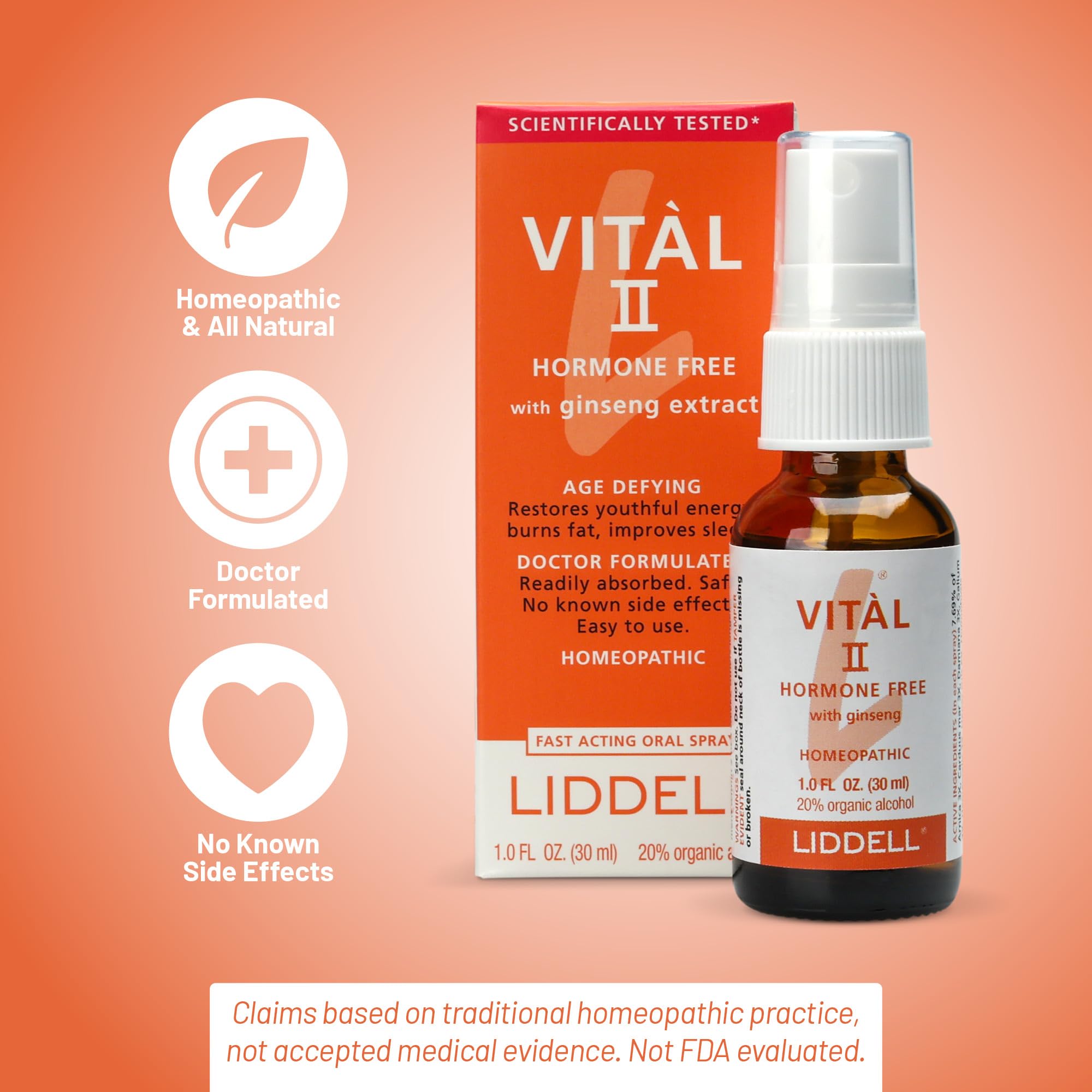 Natural ingredients in Vital II Liddell spray
