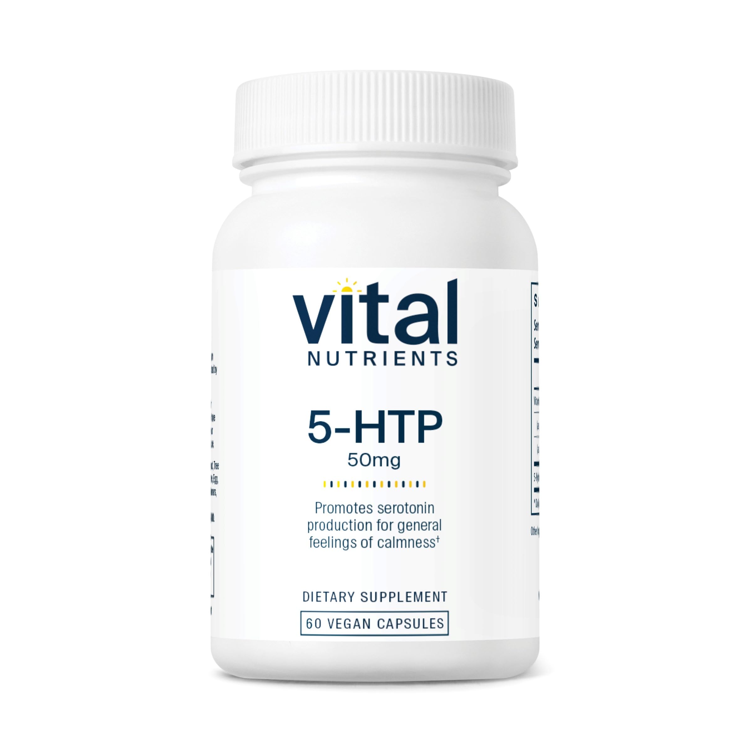Vital Nutrients 5-HTP 50mg vegan serotonin support supplement bottle