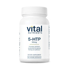 Vital Nutrients 5-HTP 50mg vegan serotonin support supplement bottle