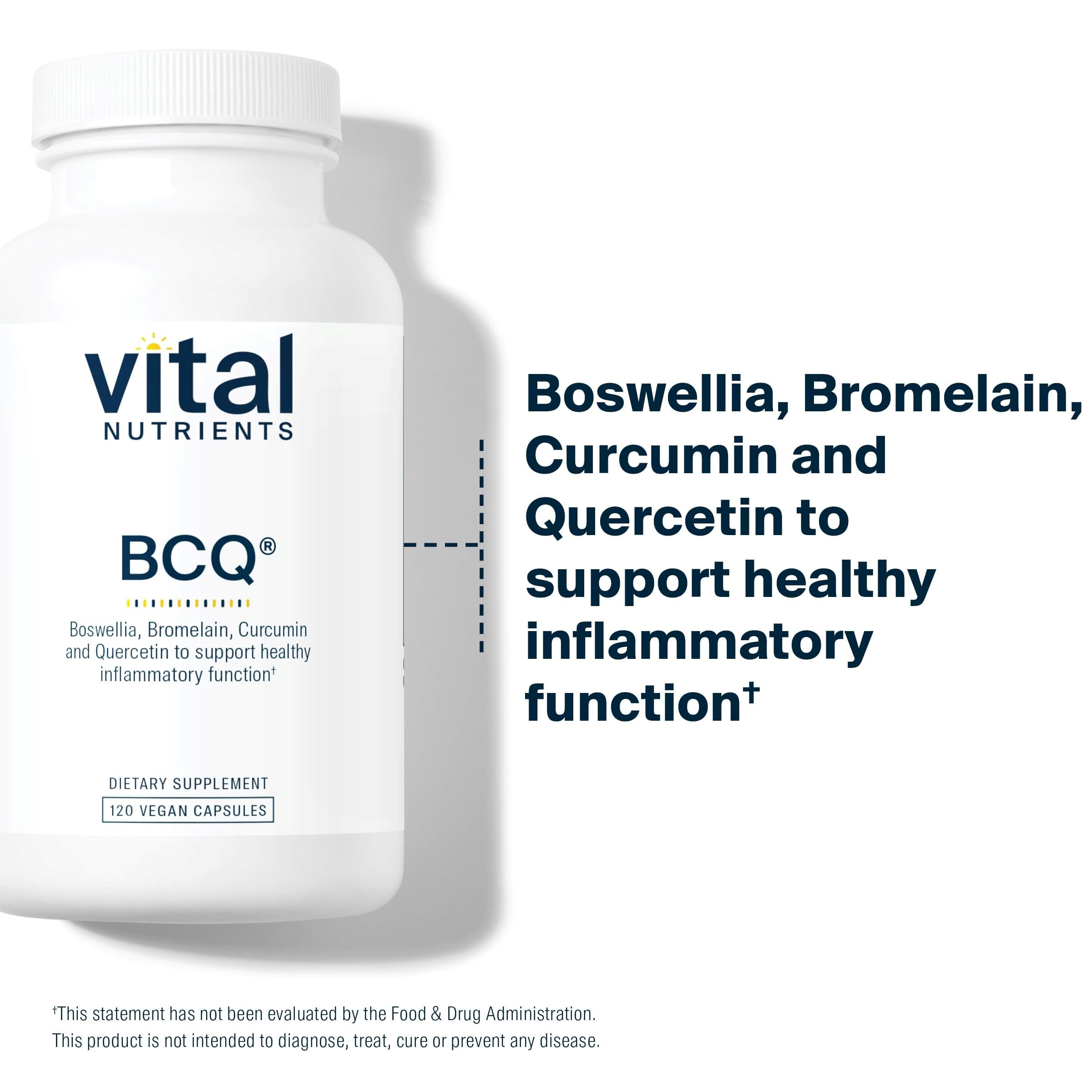 BCQ capsules displayed for vegan joint support supplement