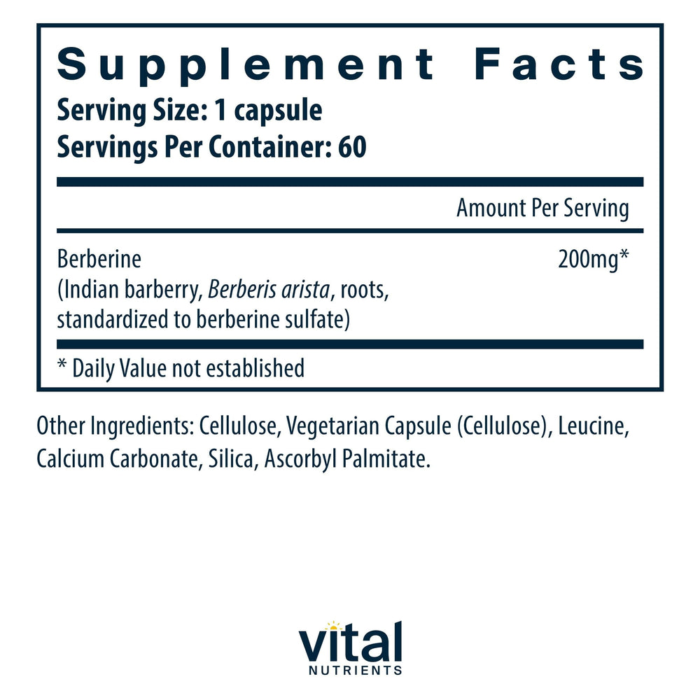 Vegan berberine capsules (200 mg each)