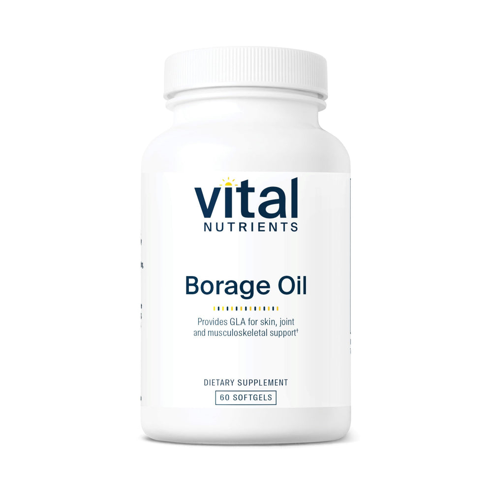 Vital Nutrients Borage Oil 1000mg bottle with 60 softgels