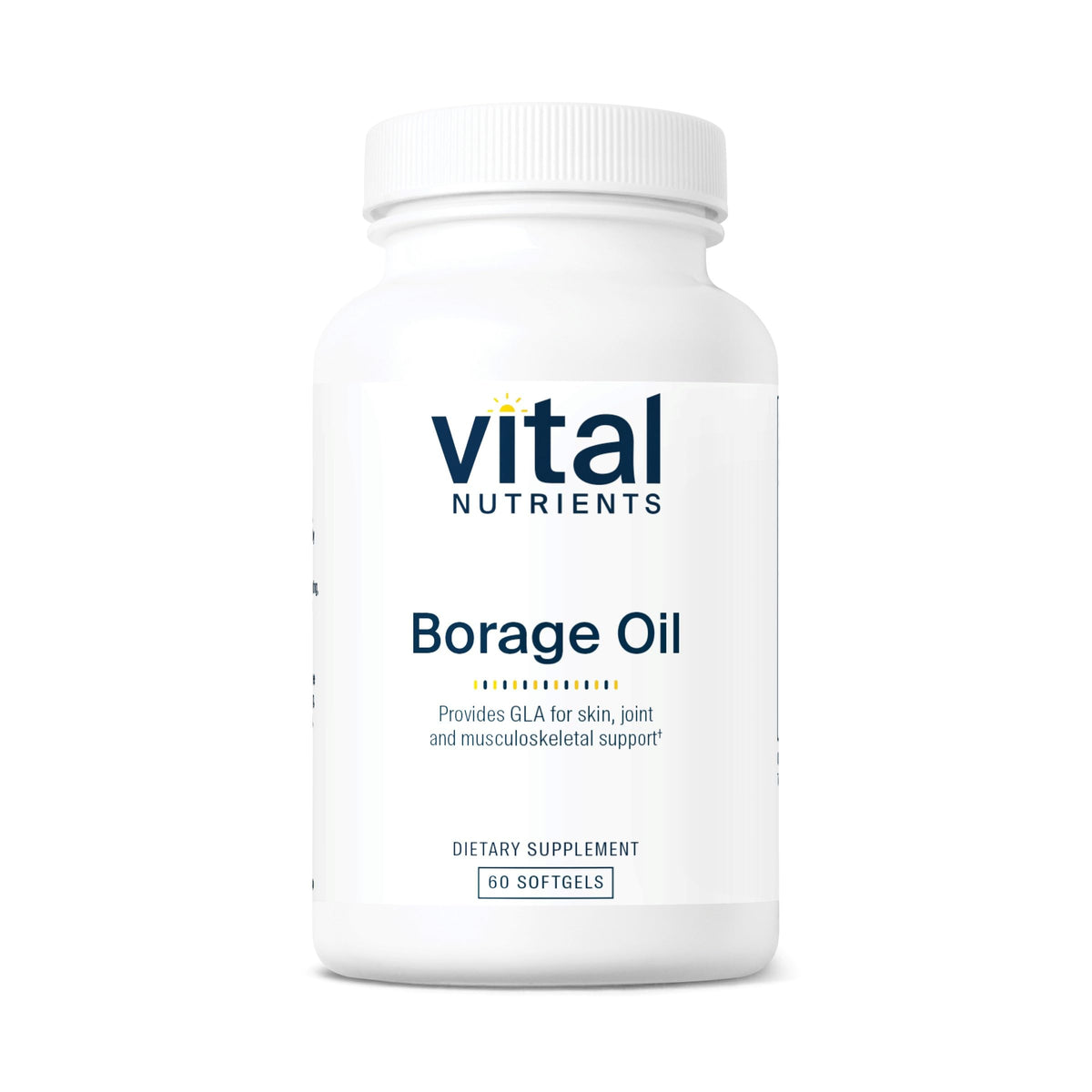 Vital Nutrients Borage Oil 1000mg bottle with 60 softgels