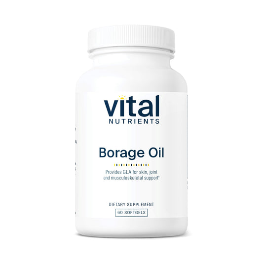 Vital Nutrients Borage Oil 1000mg bottle with 60 softgels