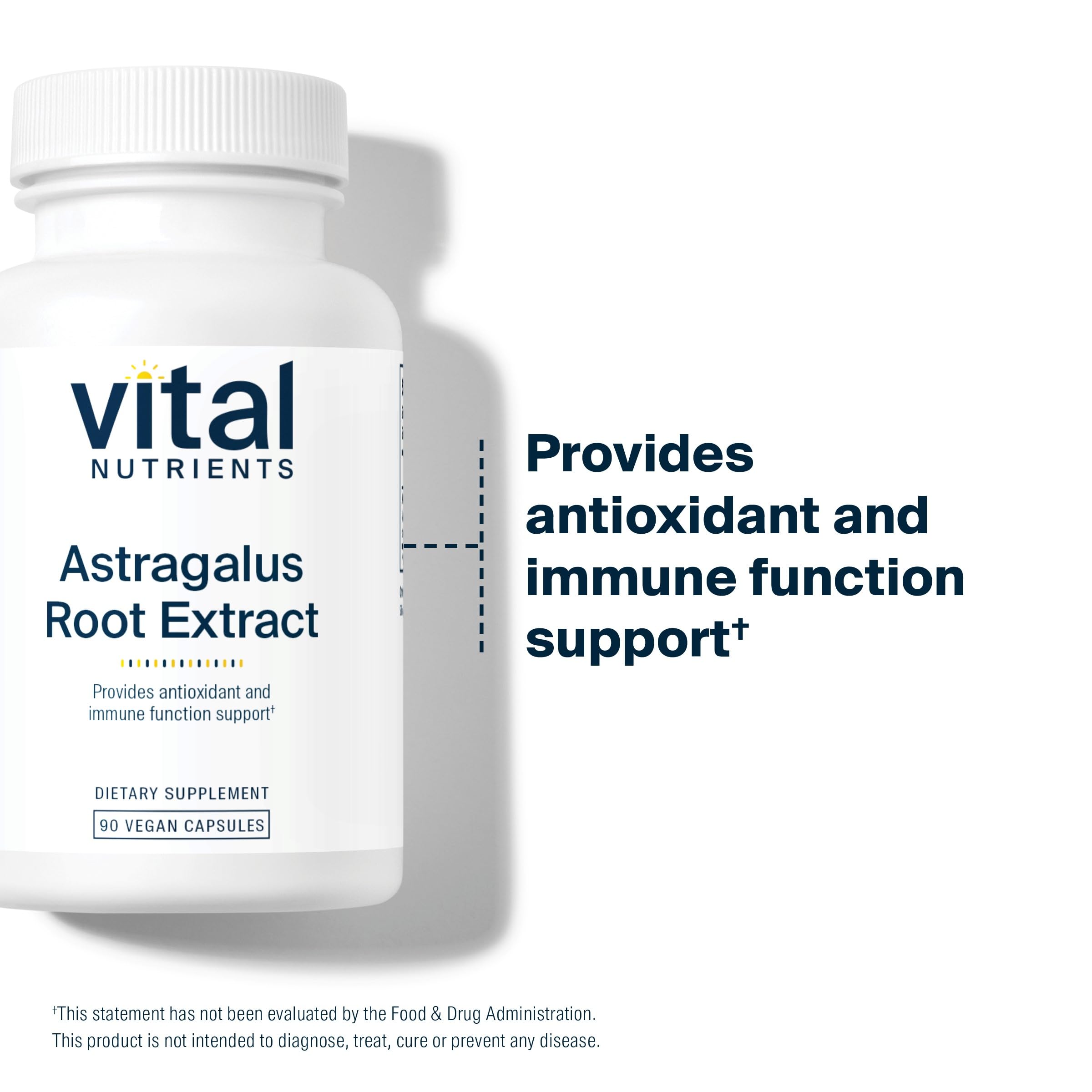 Close-up of Vital Nutrients astragalus product label