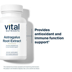 Close-up of Vital Nutrients astragalus product label