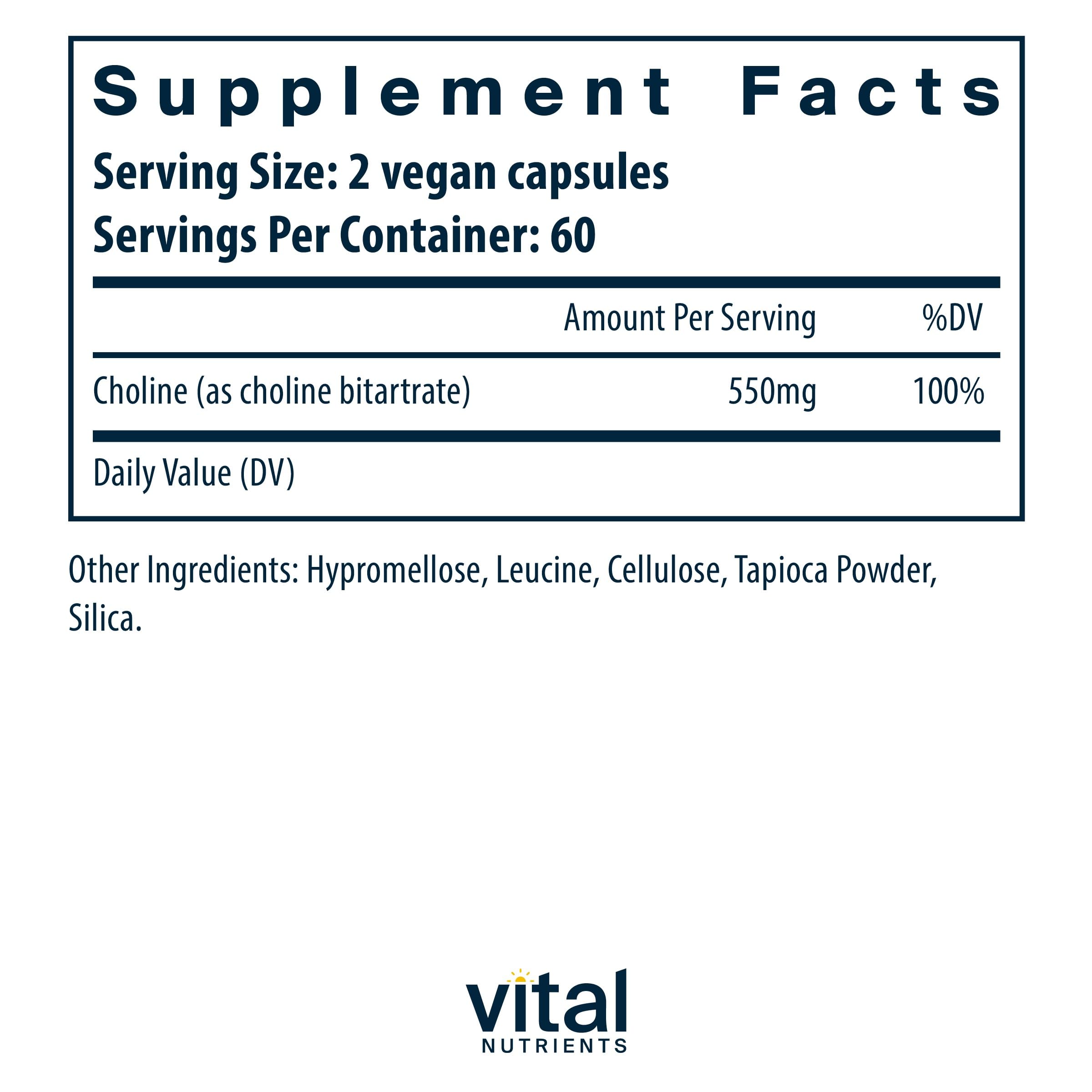Choline 550mg improved brain development and nervous system support
