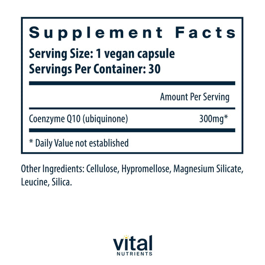 CoQ10 300mg vegan supplement supporting heart health and energy