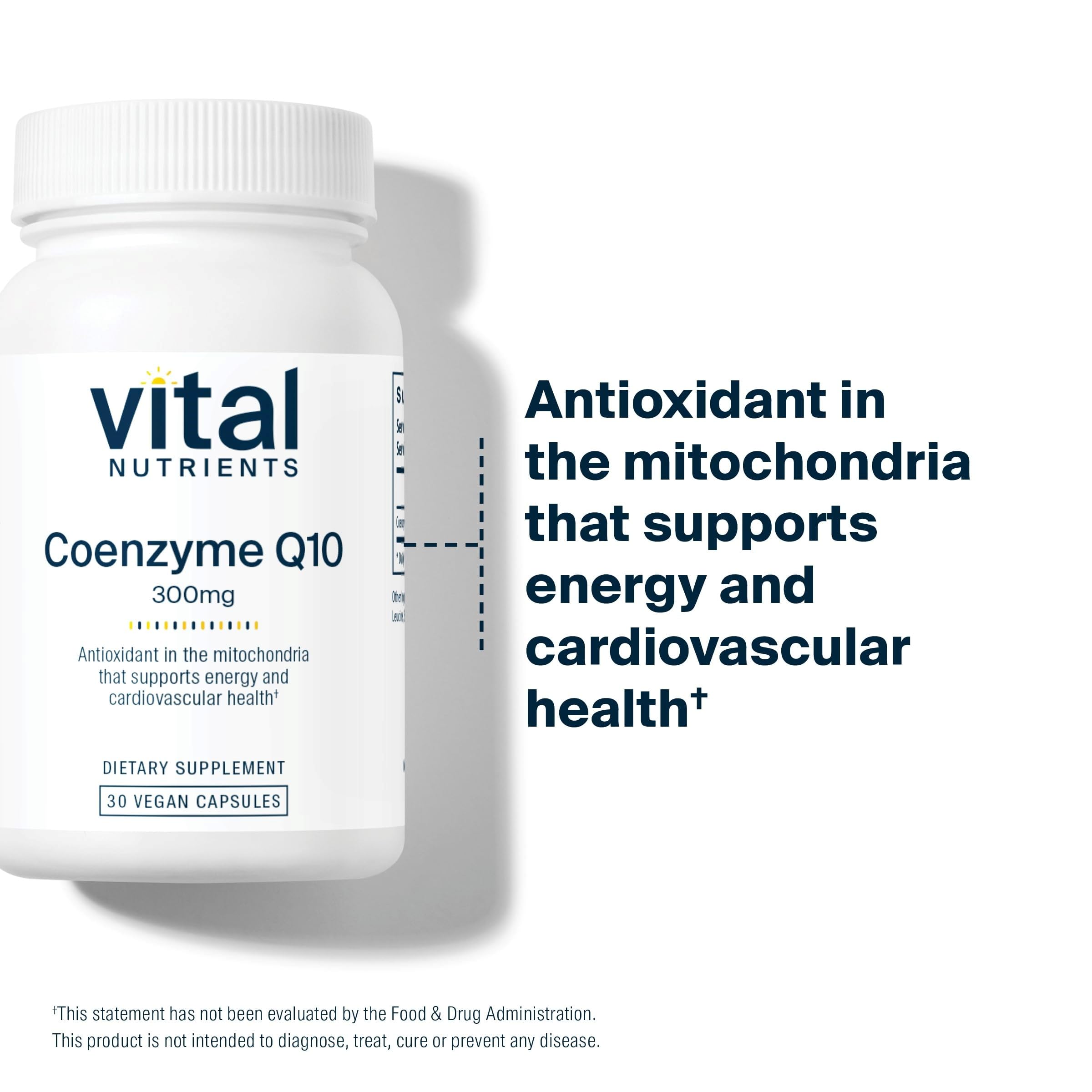 30 capsules of Vital Nutrients CoQ10 300mg vegan supplement