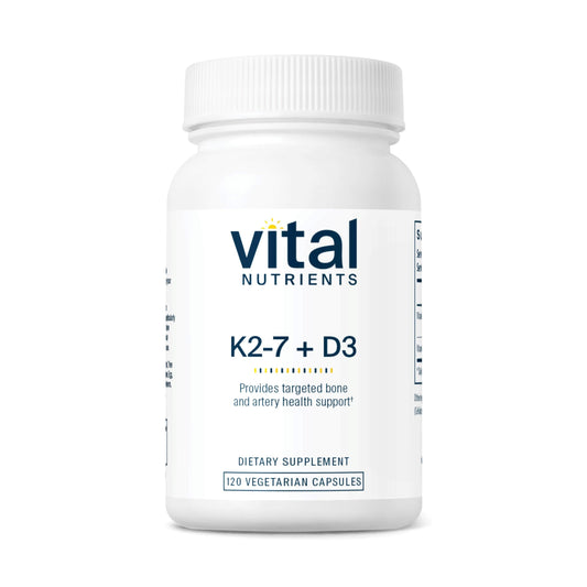 Front view of Vital Nutrients D3 + K2 bottle