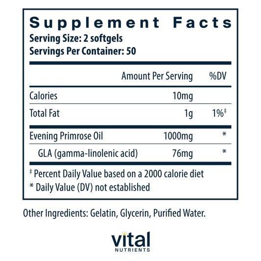 Close-up of Evening Primrose Oil 1000mg softgels