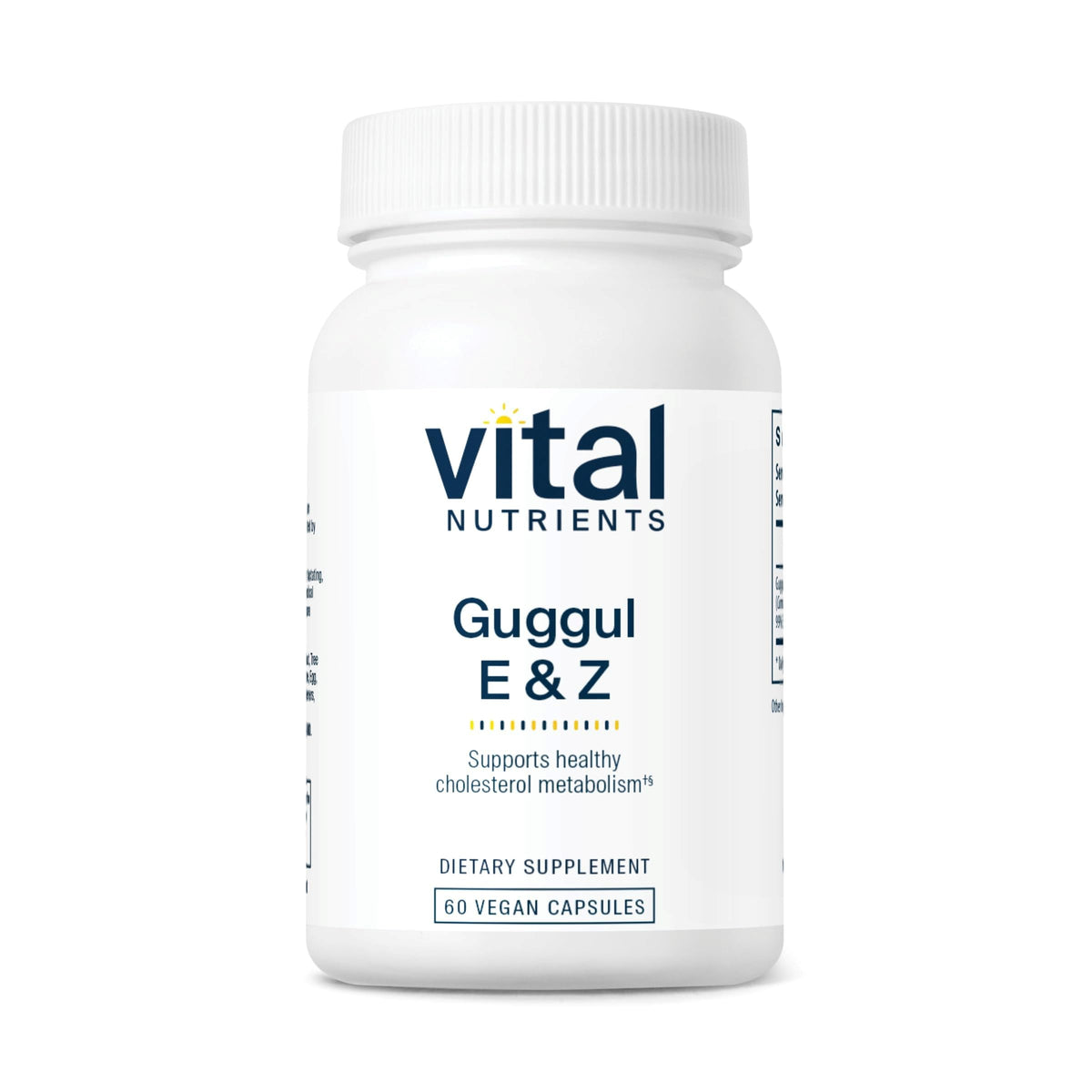 Vital Nutrients Guggul E & Z bottle label