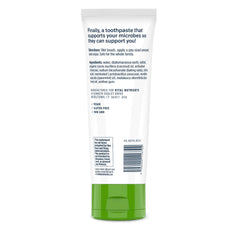Toothpaste with spearmint flavor and activated charcoal polish close-up