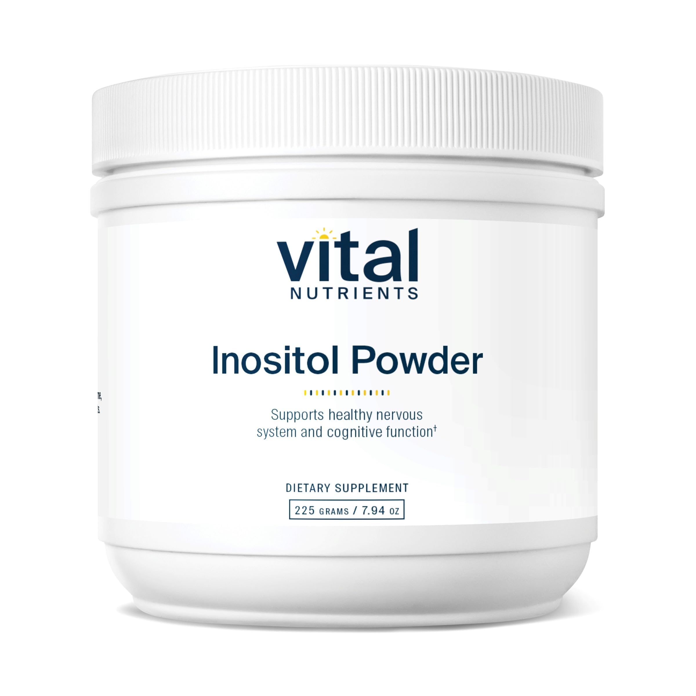 Vital Nutrients Inositol Powder bottle closeup showing premium packaging for daily support