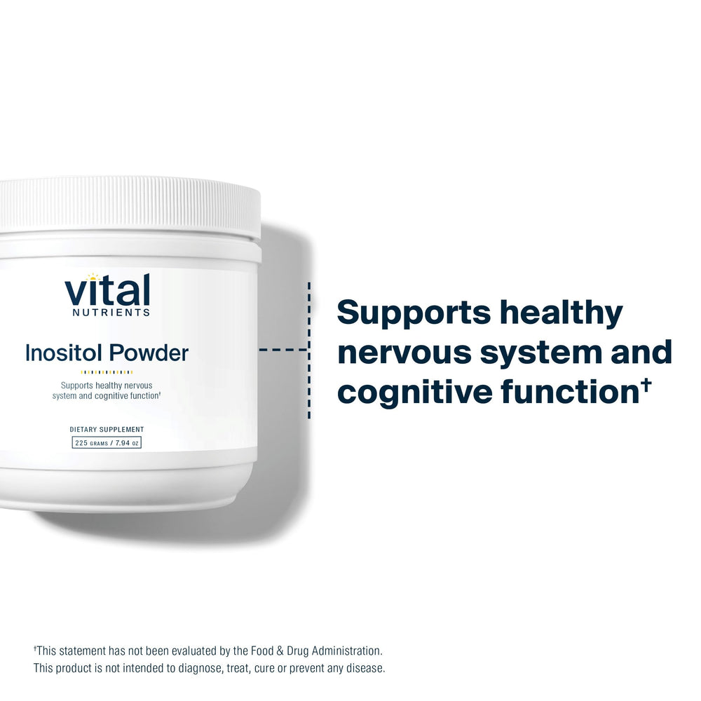 Vital Nutrients Inositol Powder in use with beverage demonstrates versatile daily use