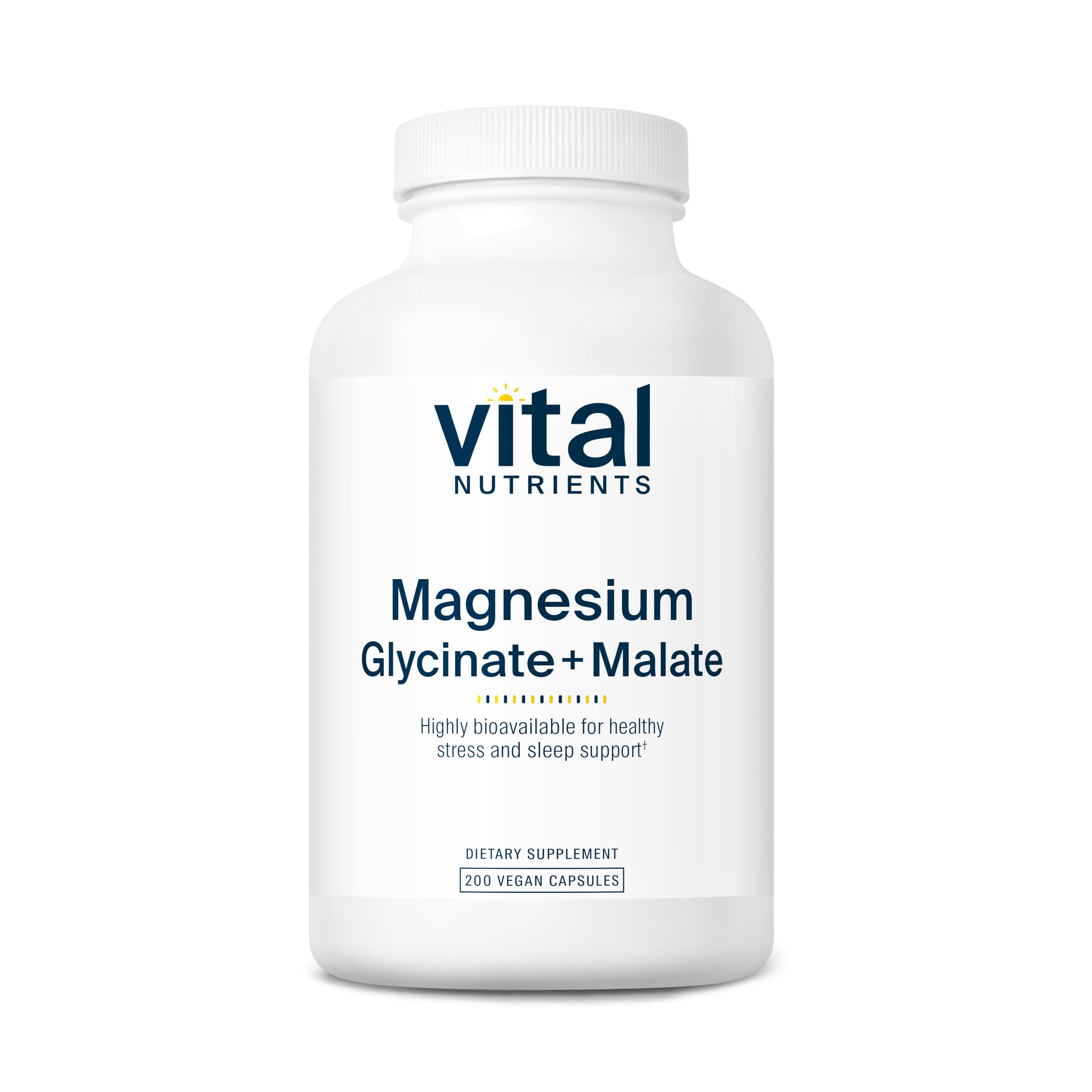 Vital Nutrients Magnesium Glycinate + Malate bottle with 200 capsules