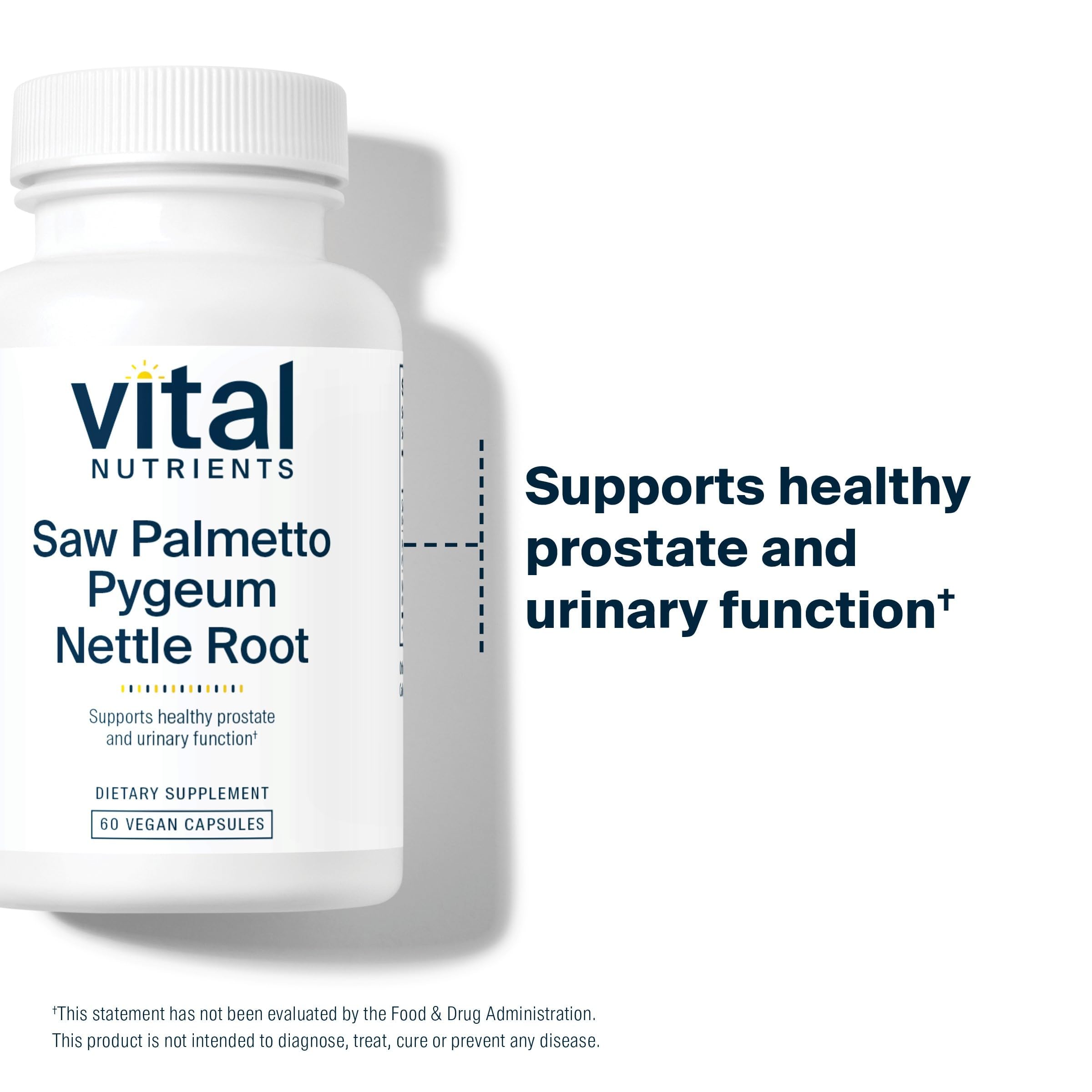 Vital Nutrients Nettle Root capsules in vegan, allergen-free formula for prostate health