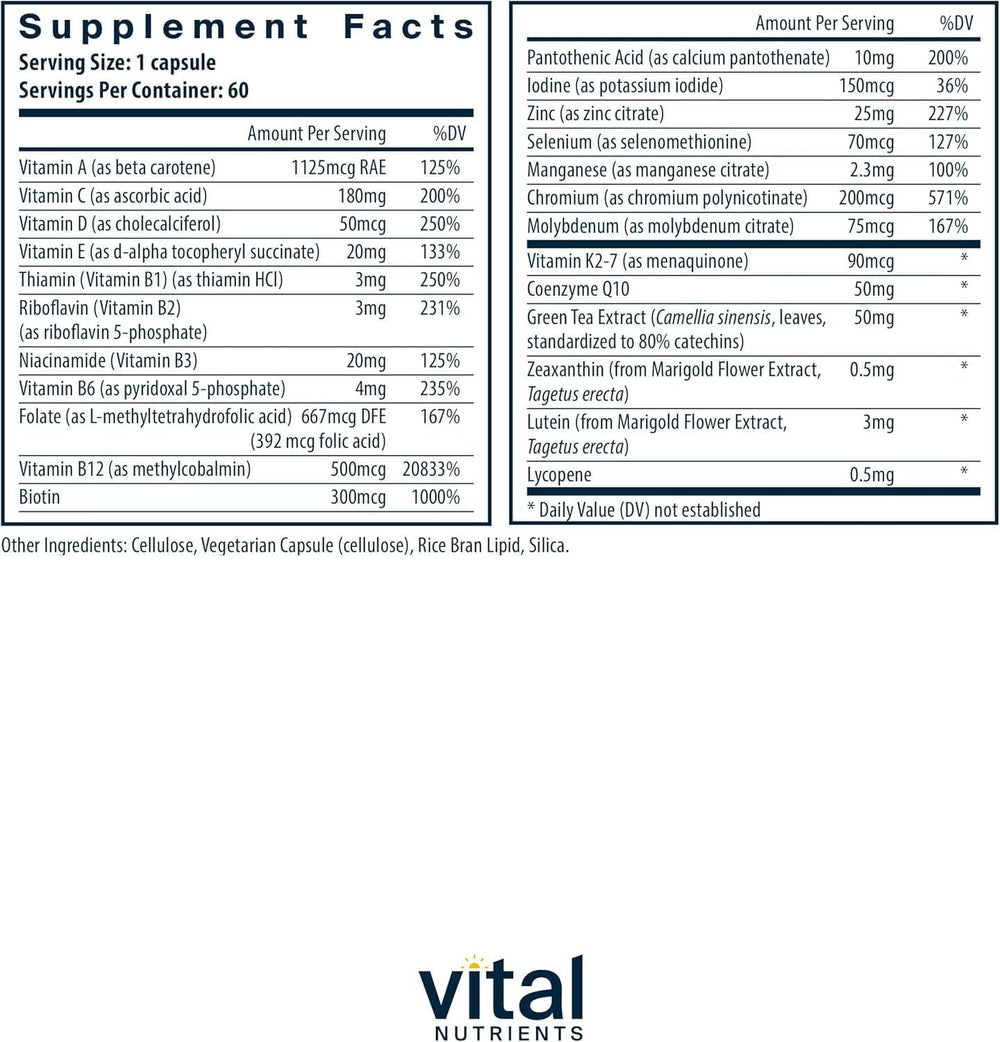 Vital Nutrients capsules close-up for convenient daily nutrition