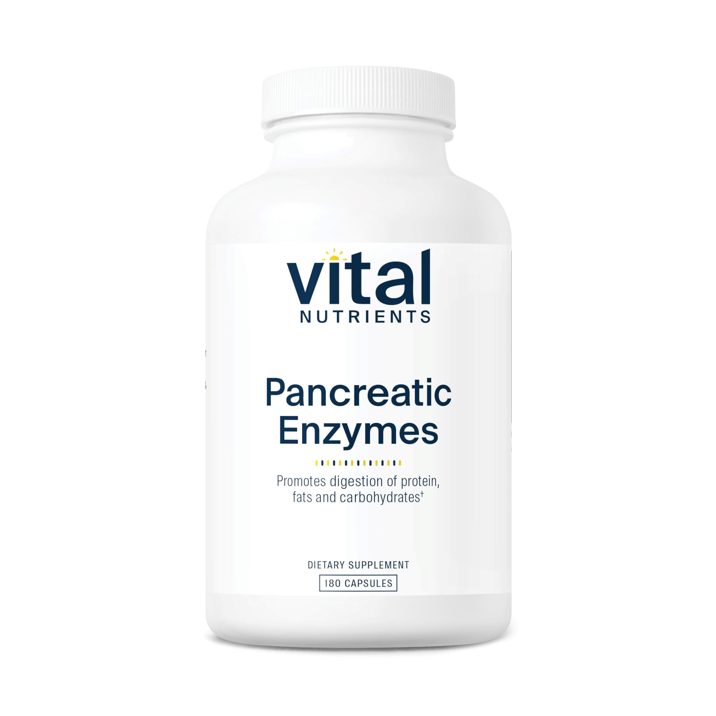 Label for Vital Nutrients Pancreatic Enzymes 1000mg 180 capsules