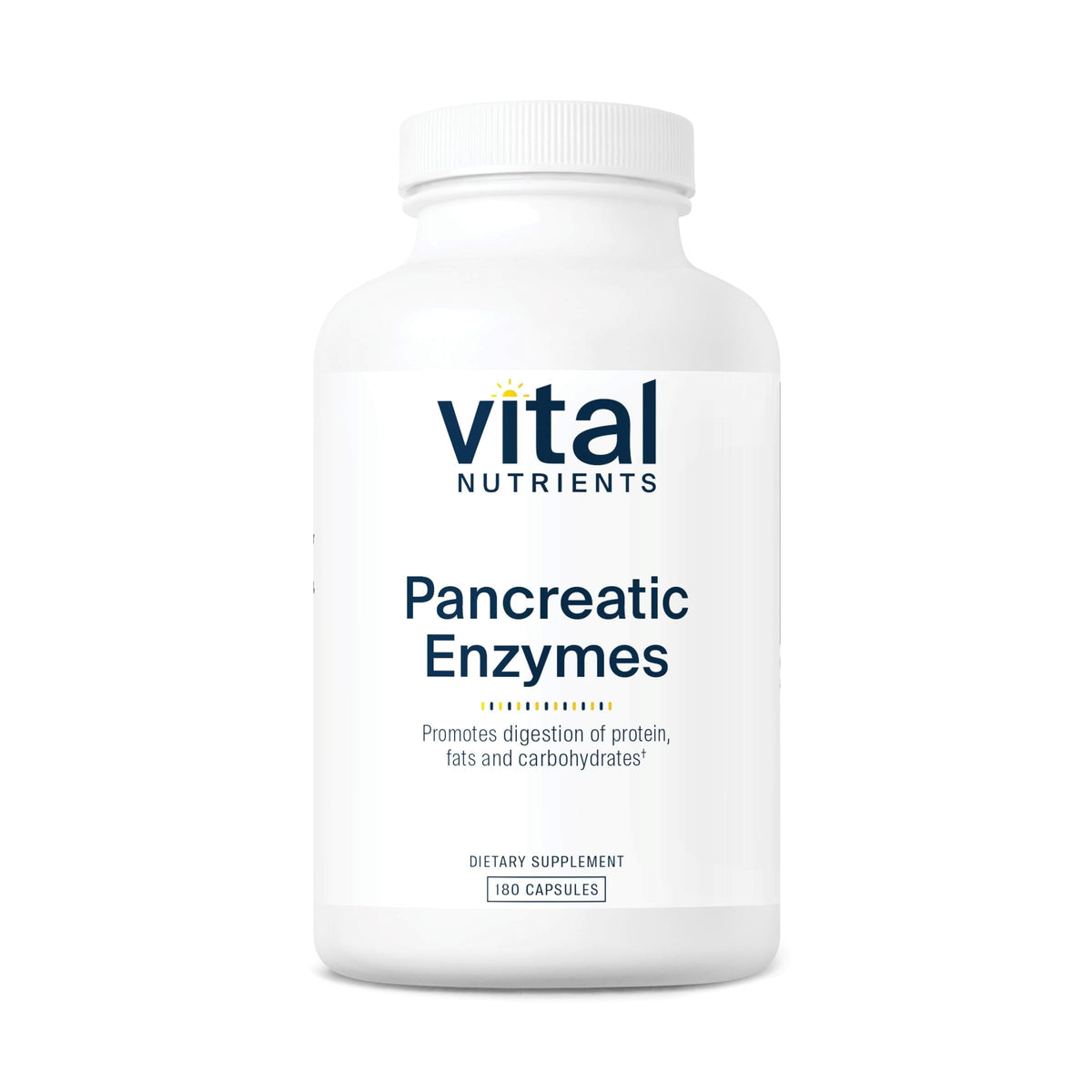 Label for Vital Nutrients Pancreatic Enzymes 1000mg 180 capsules