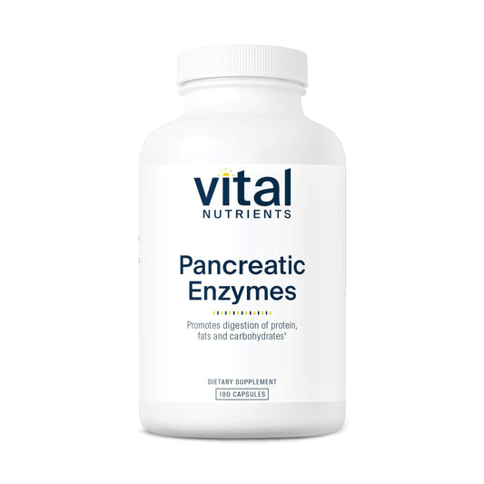 Label for Vital Nutrients Pancreatic Enzymes 1000mg 180 capsules