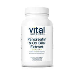 Vital Nutrients Pancreatin & Ox Bile Extract 500mg bottle - 120 capsules
