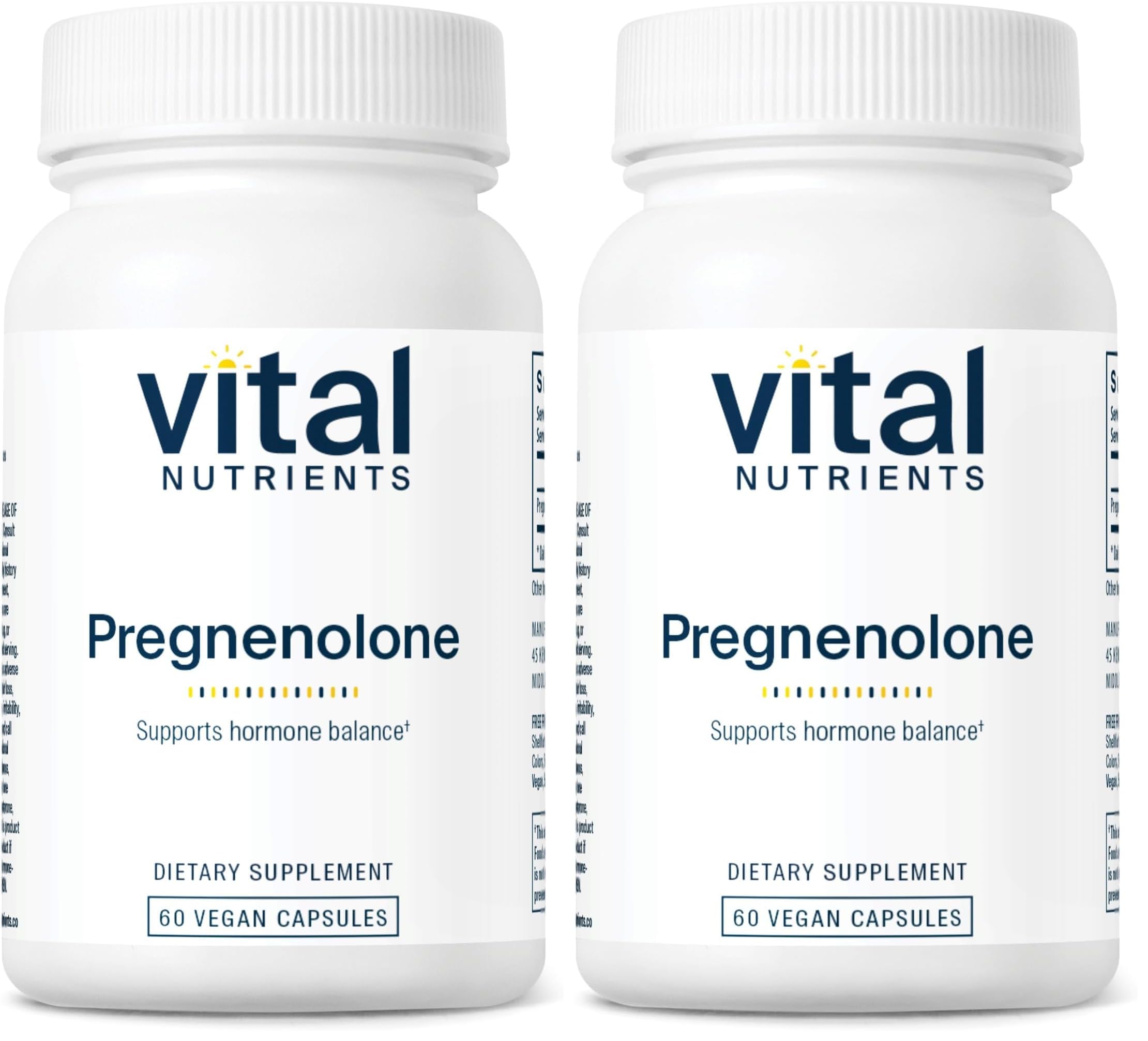 Front view of Vital Nutrients Pregnenolone bottle with label