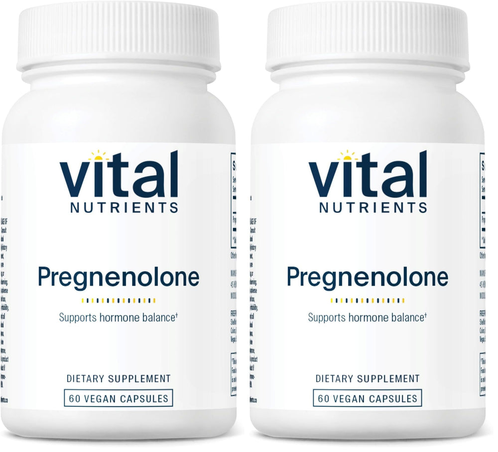 Front view of Vital Nutrients Pregnenolone bottle with label