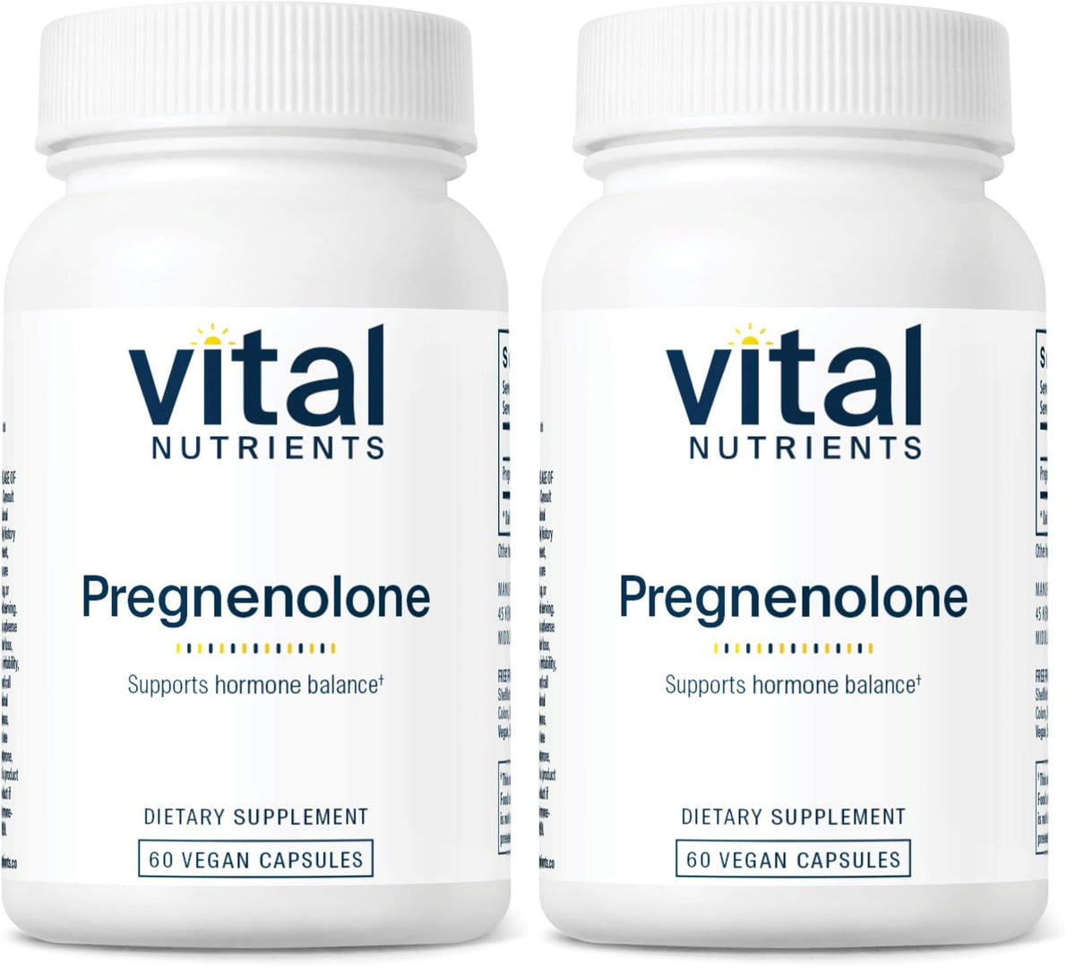 Front view of Vital Nutrients Pregnenolone bottle with label