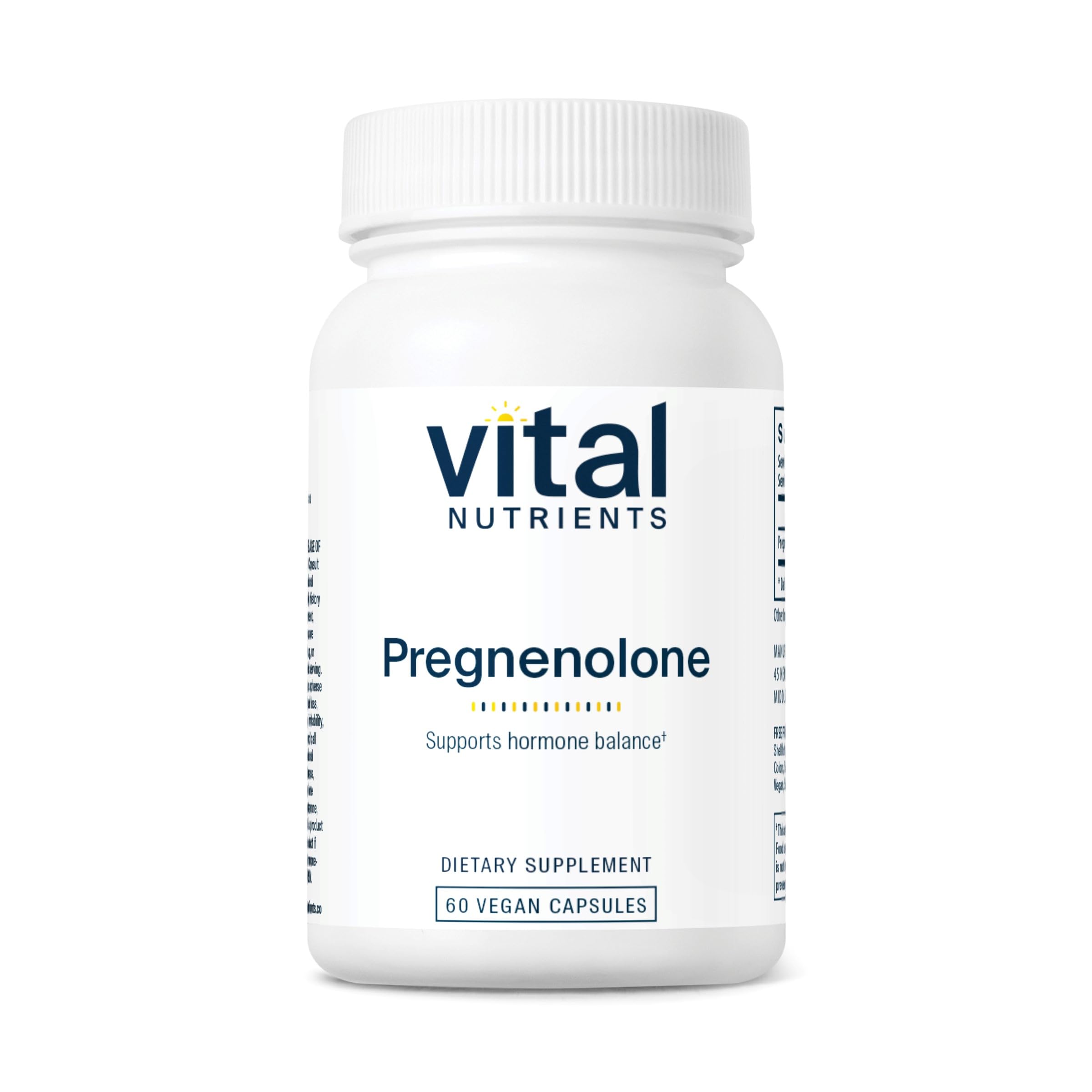 Vital Nutrients Pregnenolone bottle label