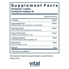 Vital Nutrients Sleep + Recover capsules close-up for vegan sleep support