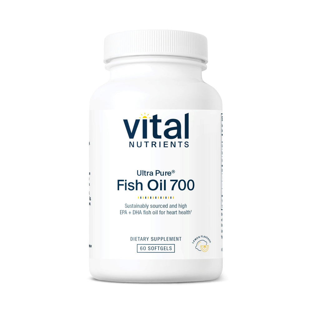 Vital Nutrients Ultra Pure Fish Oil 700 bottle on a surface
