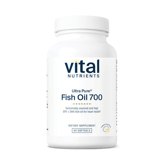Vital Nutrients Ultra Pure Fish Oil 700 bottle on a surface