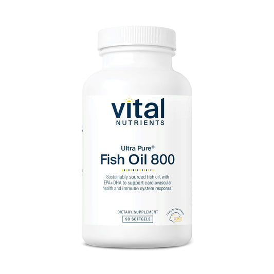 Vital Nutrients Ultra Pure Fish Oil 800 bottle with lemon label