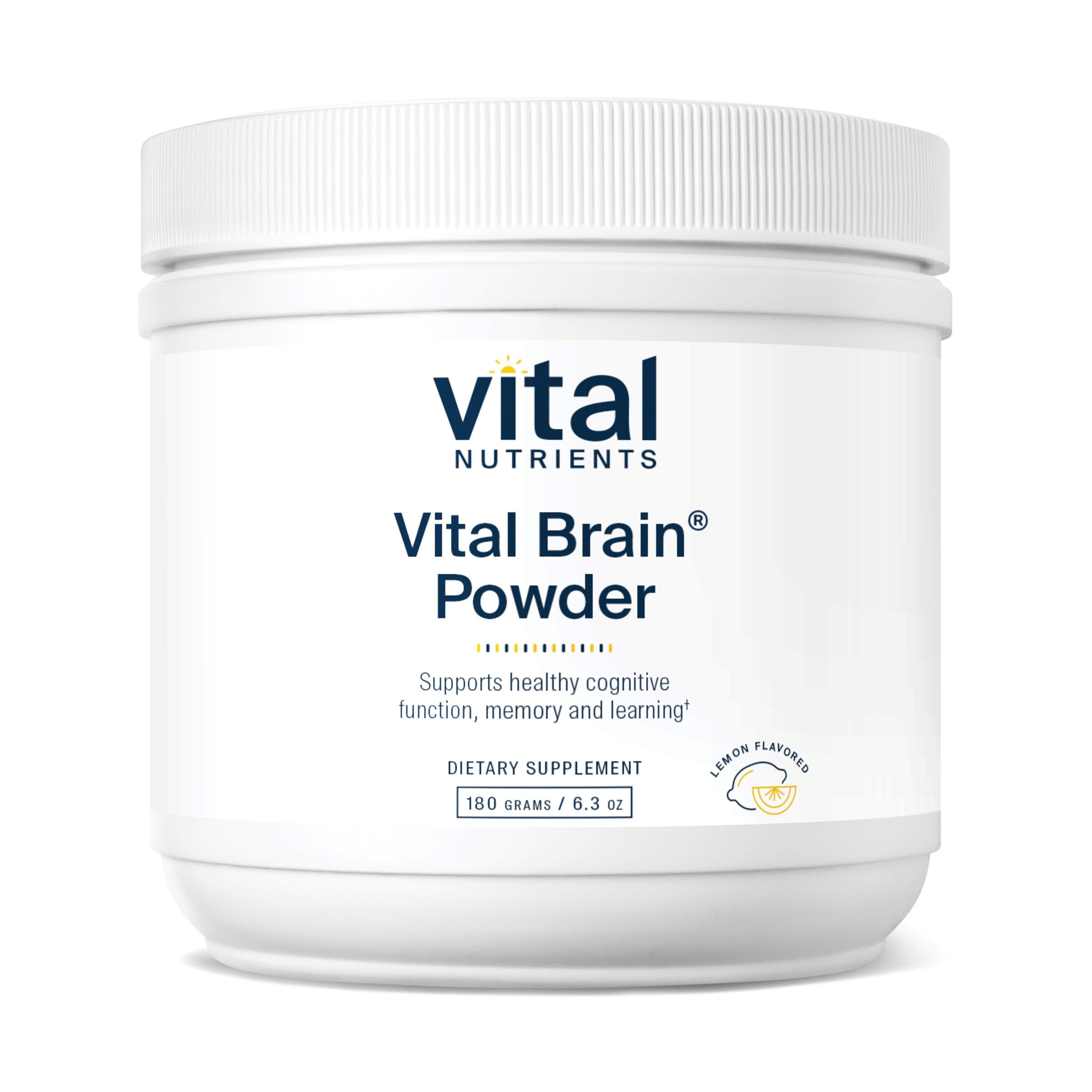 Vital Brain Powder lemon flavor front label