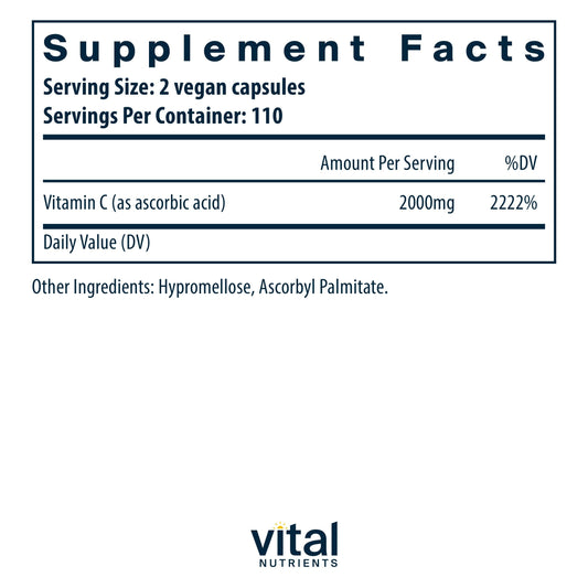 Close-up of Vitamin C 1000mg label highlighting immune support