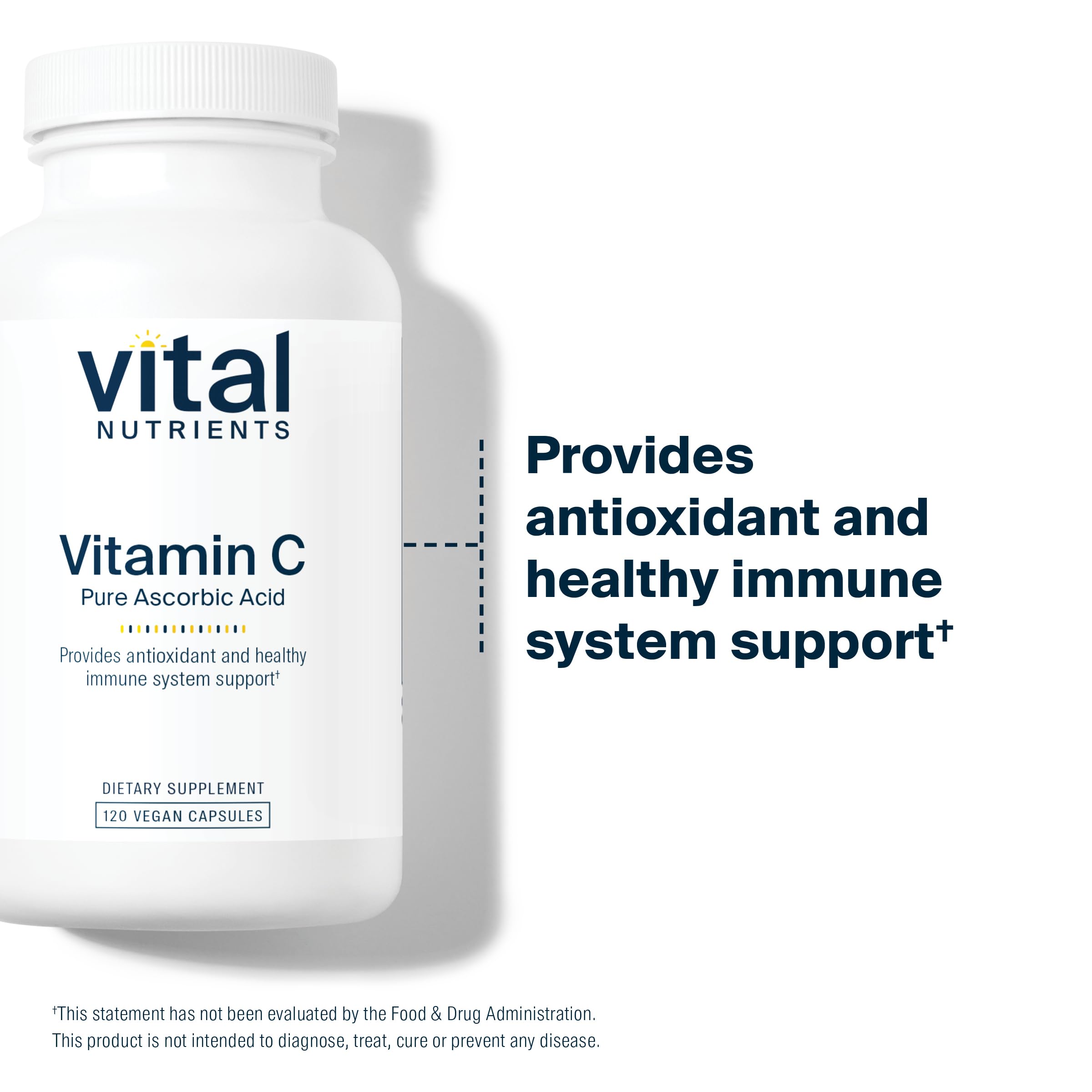 Non-GMO Vitamin C 1000mg bottle with certification badge
