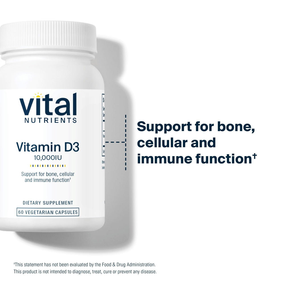 Product label showing 10000 IU Vitamin D3 details