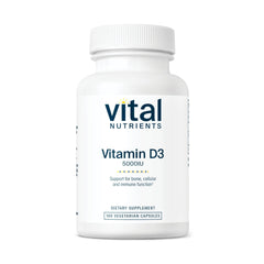 Vital Nutrients Vitamin D 5000 IU bottle with capsules for daily immune and bone health
