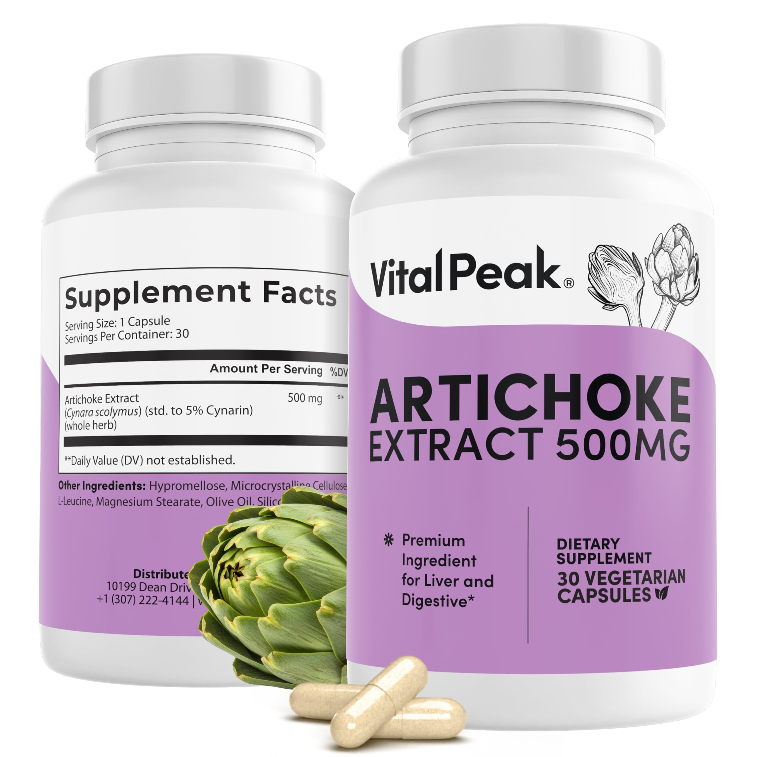 Vital Peak Artichoke 500 mg bottle