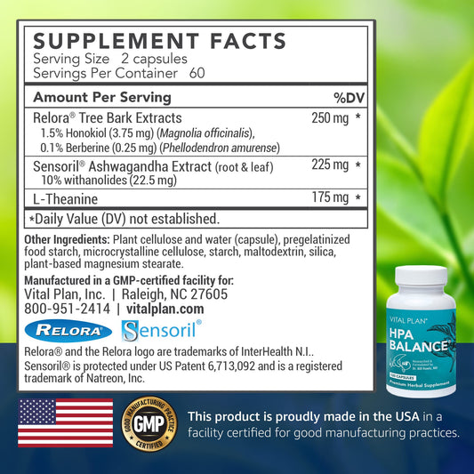 Front label of Vital Plan HPA Balance bottle
